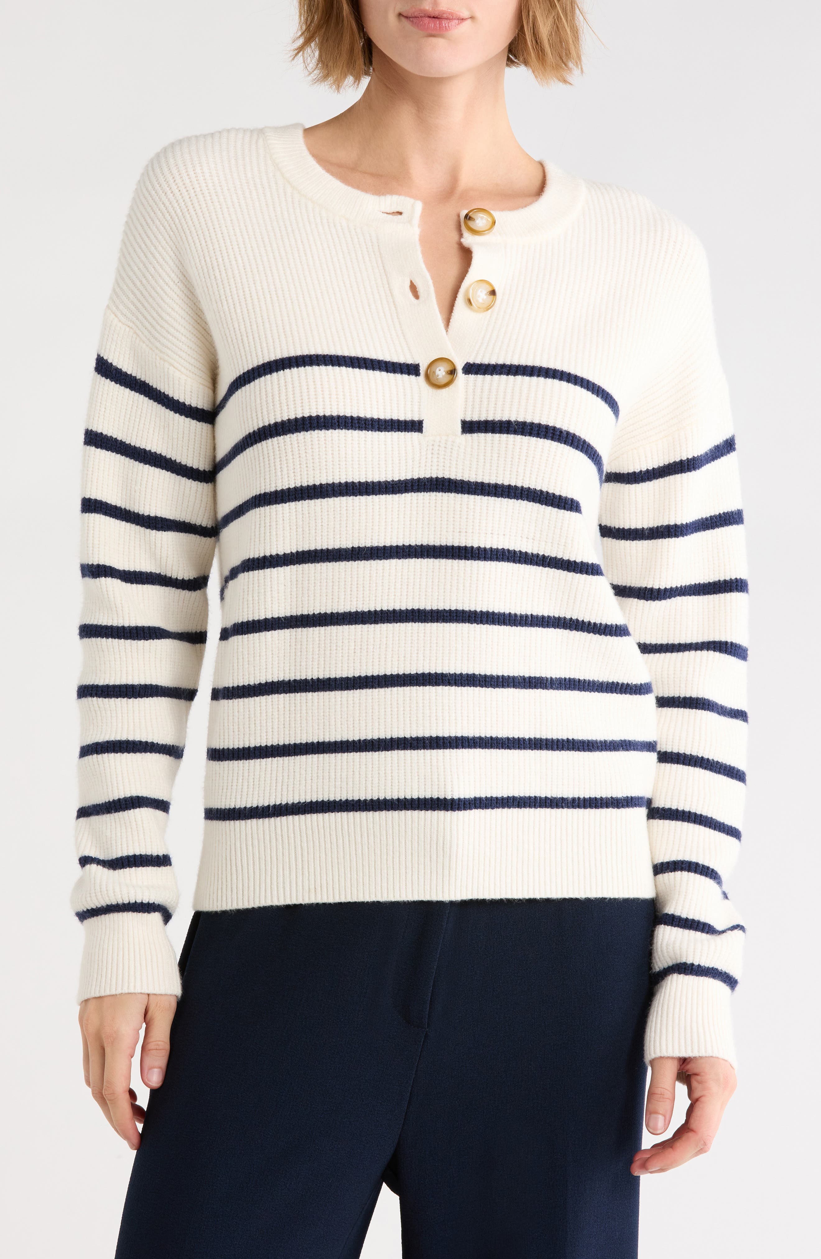 Striped Button Up Sweater