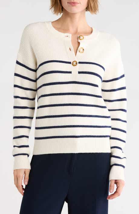 Striped Button Up Sweater