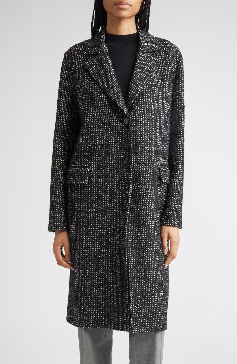 Lafayette 148 New York Bouclé Tweed Longline Jacket, Main, color,