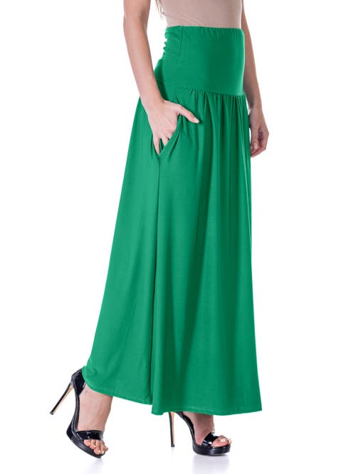 24seven Comfort Apparel Foldover Maxi Skirt With Pockets