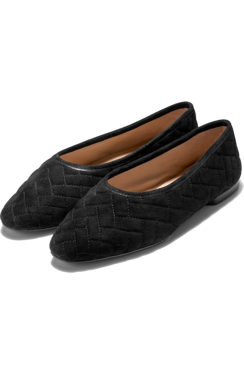 Cole Haan Jasleen Quilted Ballet Flat, Alternate, color, Black Quilted Suede