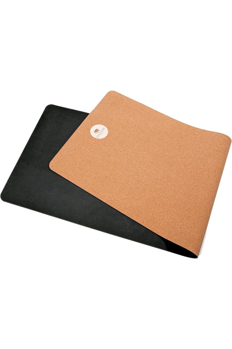 Bon Yoga Cork & Natural Rubber Yoga Mat by Bed of Nails, Alternate, color, Brown