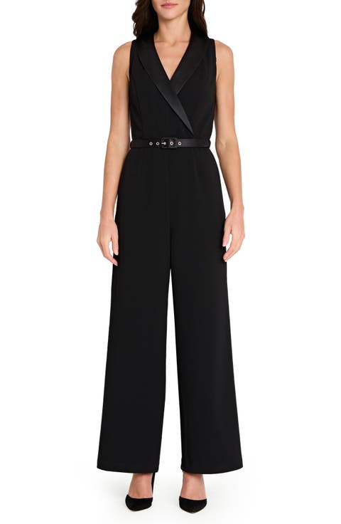 Sleeveless Tuxedo Jumpsuit