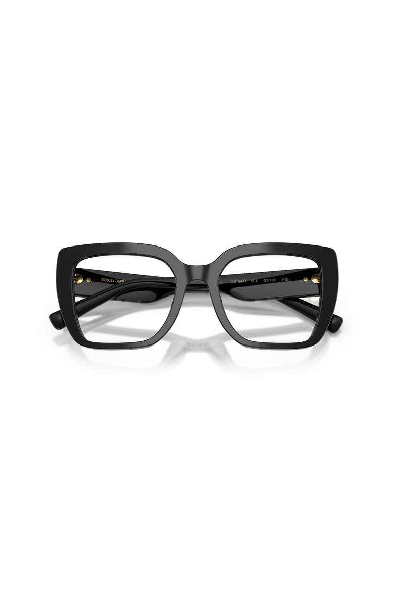 53mm Square optical glasses, Alternate, color, Black
