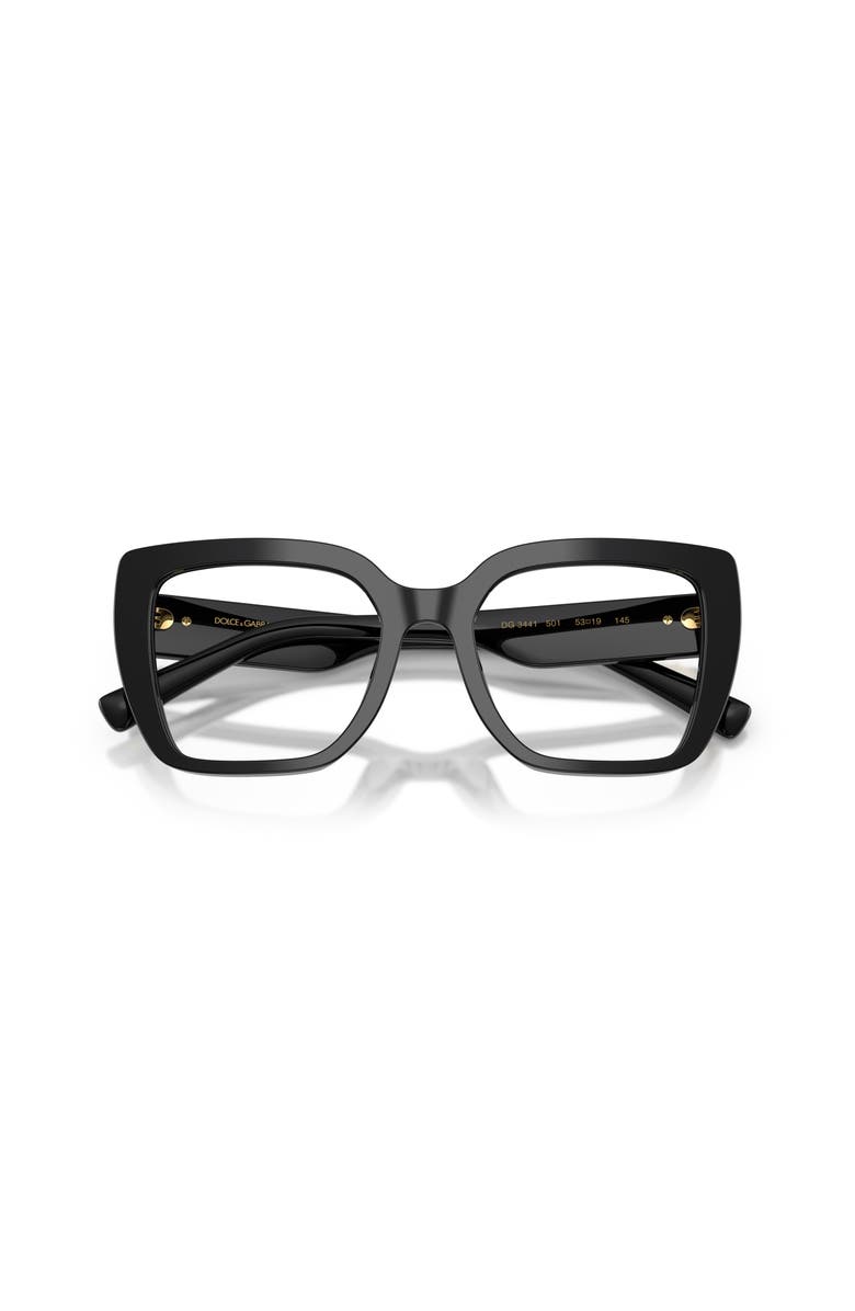 Dolce&Gabbana 51mm Square optical glasses, Alternate, color, Black