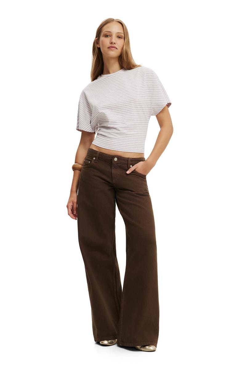 Cotton On Women's Blair Batwing Short Sleeve Tee, Alternate, color, Madi Stripe Babydoll Grey