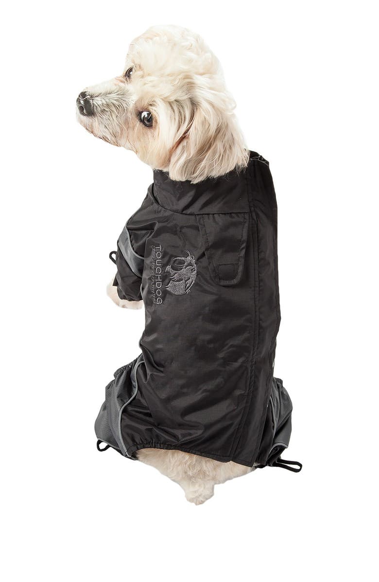 TOUCHDOG Quantum-Ice Full-Bodied Adjustable and 3M Reflective Dog Jacket w/ Blackshark Technology - XLarge, Alternate, color, Black Grey