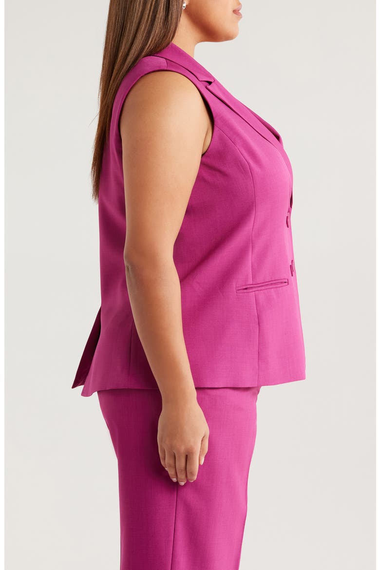 Double Breasted Sleeveless Jacket, Alternate, color, WILD BERRY