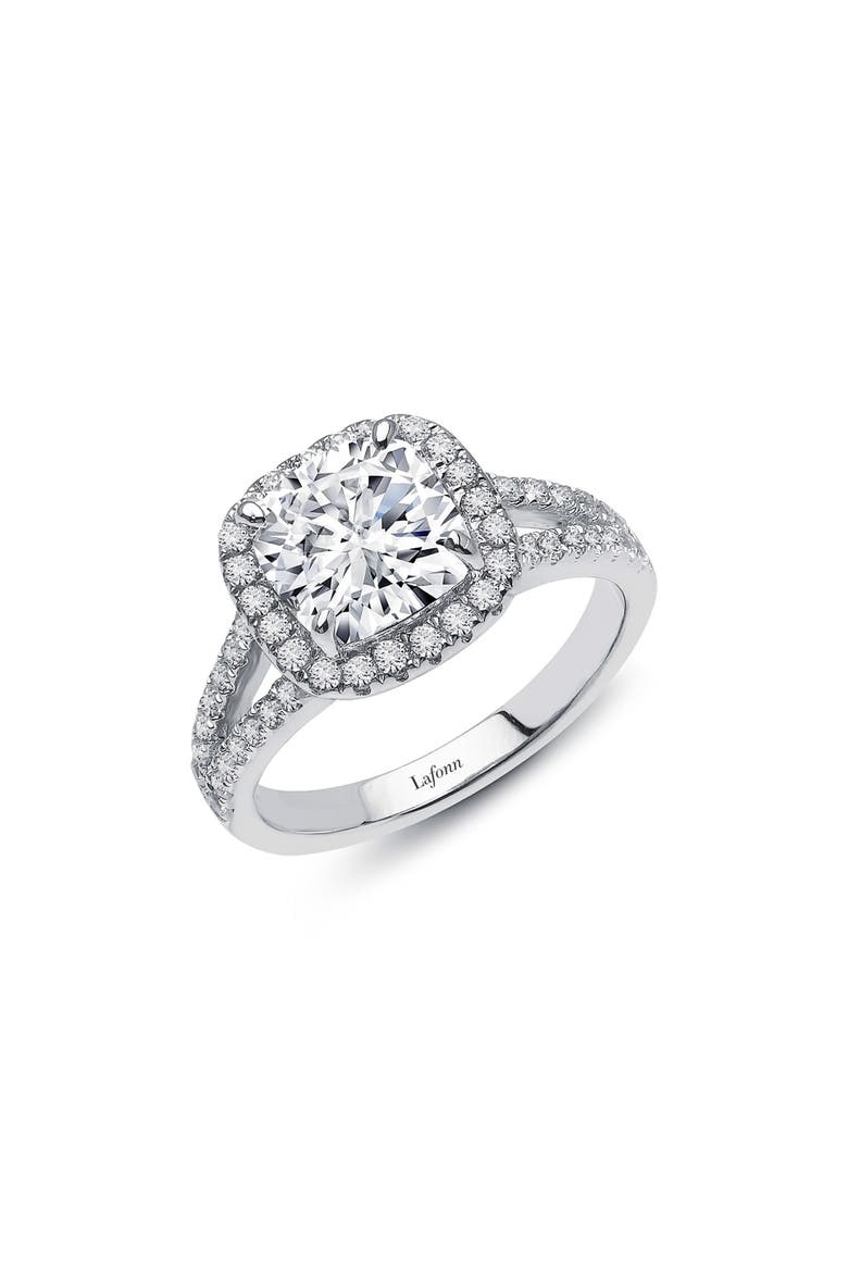 'Lassaire' Split Shank Halo Ring, Alternate, color, SILVER/ CLEAR