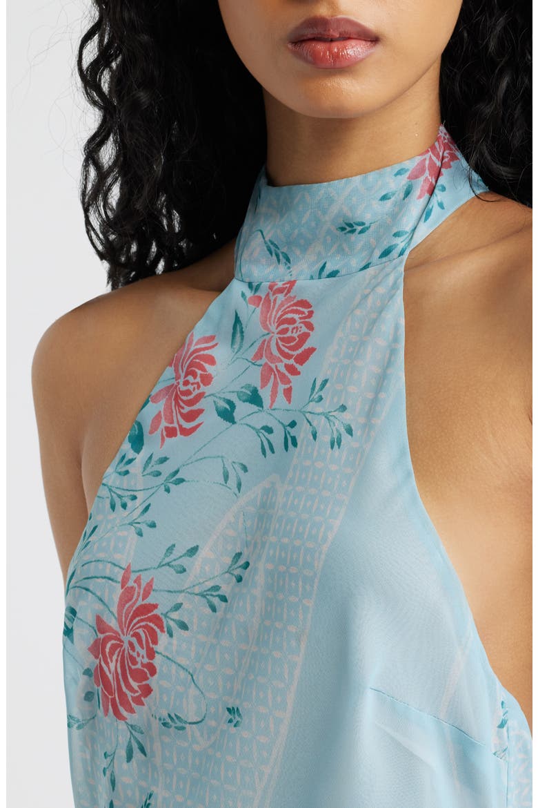 Piper Flower Halter Neck Minidress, Alternate, color, LIGHT BLUE