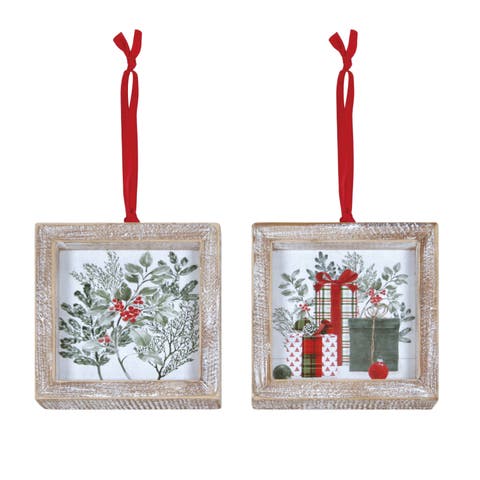 Christmas Greenery Ornament Set of 2