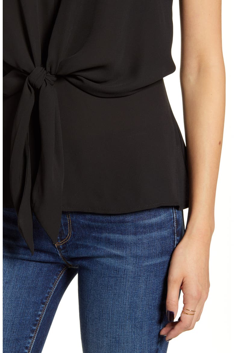 Tie Waist Top, Alternate, color, BLACK