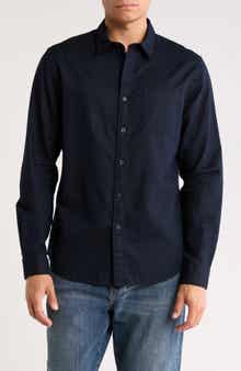 Classic Fit Linen Blend Button-Up Shirt