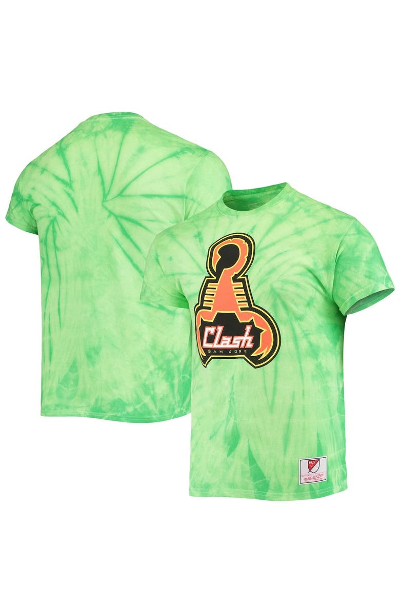 Mitchell & Ness Men's Mitchell & Ness Green San Jose Clash Since '96 Tie-Dye T-Shirt, Main, color, Green