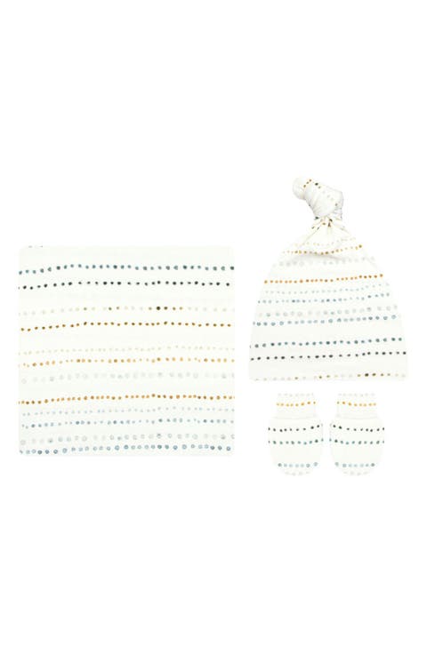 Kids' Checkered Hat & Mittens Set