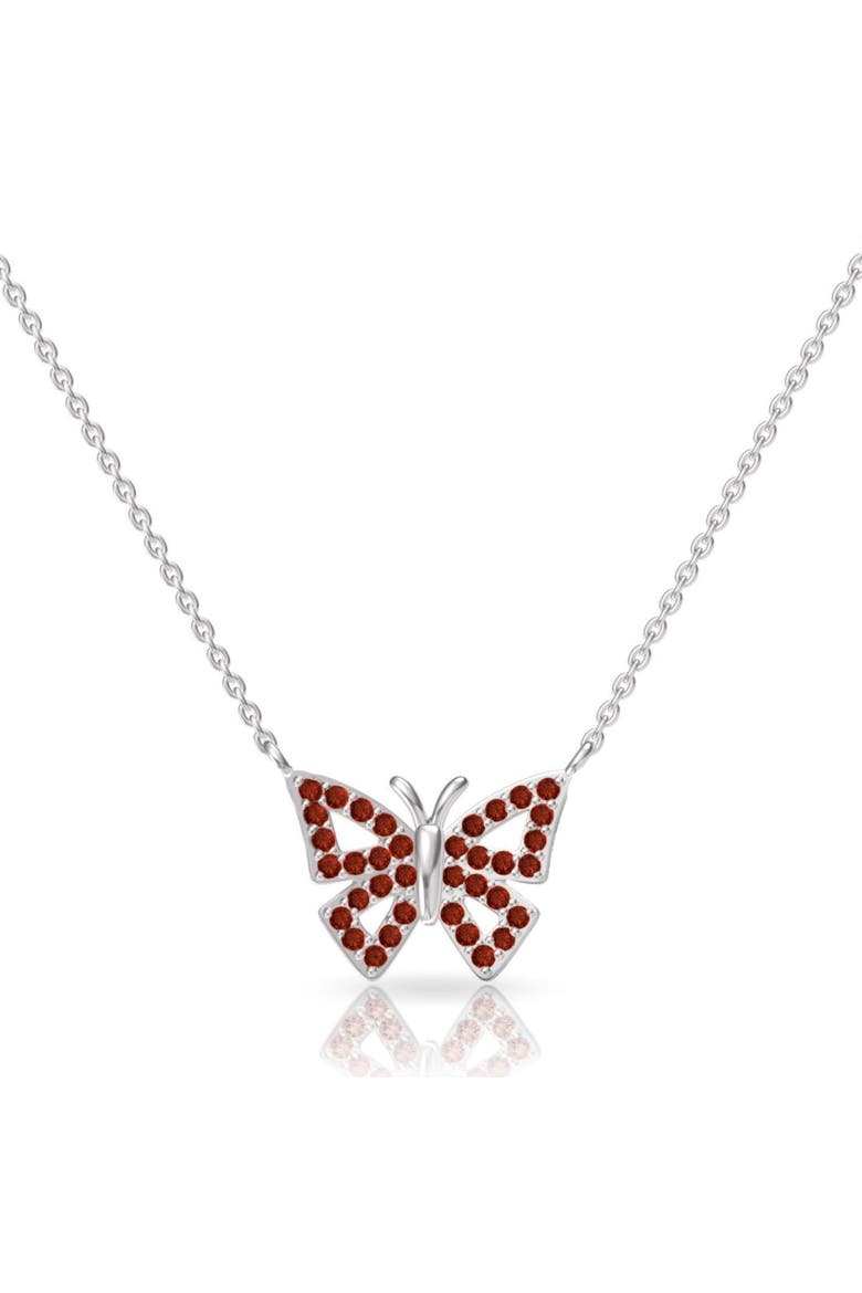 Red Butterfly Pendant Necklace, Main, color, Red