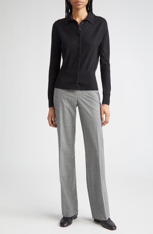 Lafayette 148 New York Rib Trim Button Front Polo Cardigan