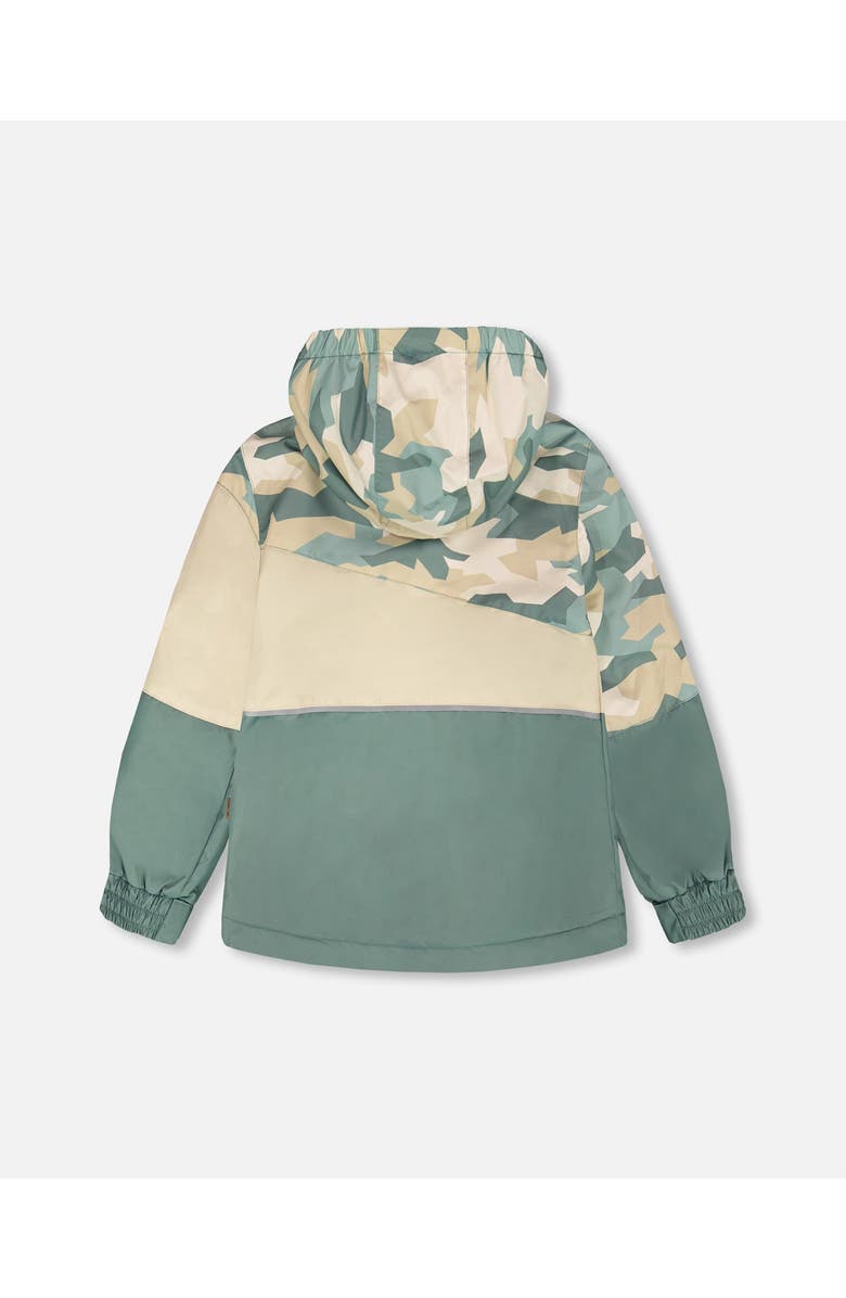 Deux par Deux Mid-Season Camouflage Jacket, Alternate, color, Green Camouflage Print