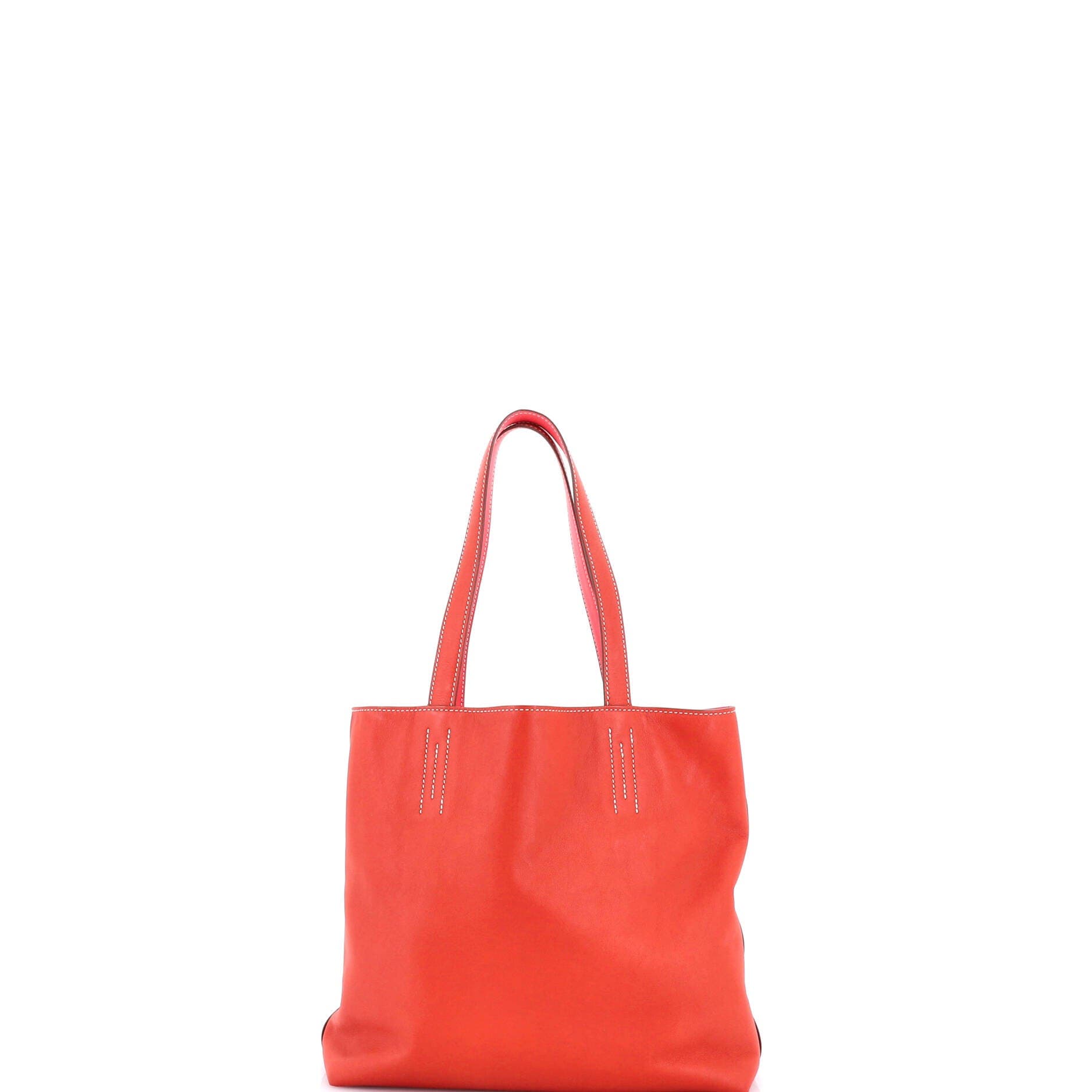 Pre-Owned Hermes Double Sens Tote Veau Sikkim 28, Alternate, color, Sanguine/Rose Lipstick