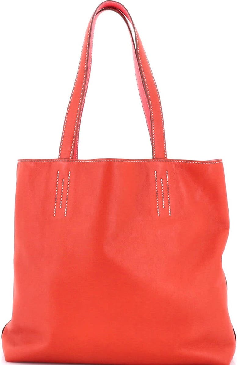 Pre-Owned Hermes Double Sens Tote Veau Sikkim 28, Alternate, color, Sanguine/Rose Lipstick
