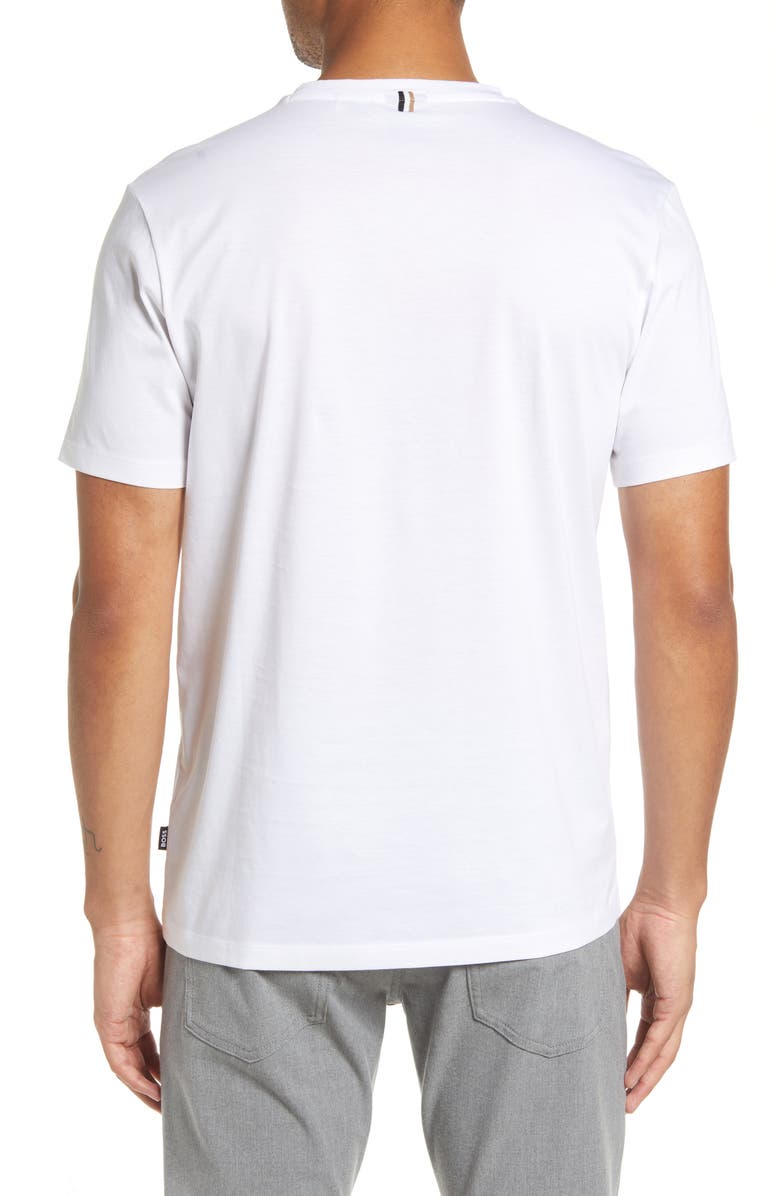 BOSS Tessler Slim Fit White Cotton T-Shirt, Alternate, color,