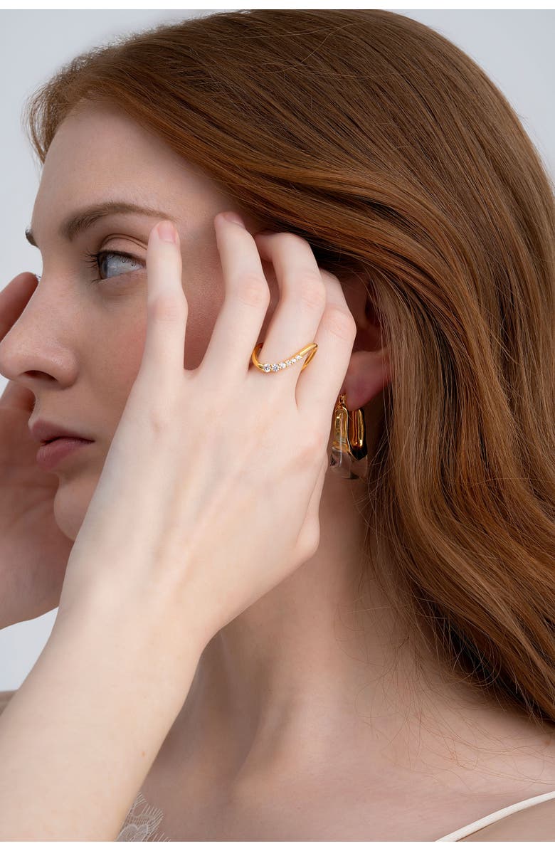 Zynnia Collective Curve Pave Ring, Alternate, color, Gold