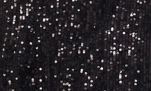 Cece Sequin Fit & Flare Dress In Black