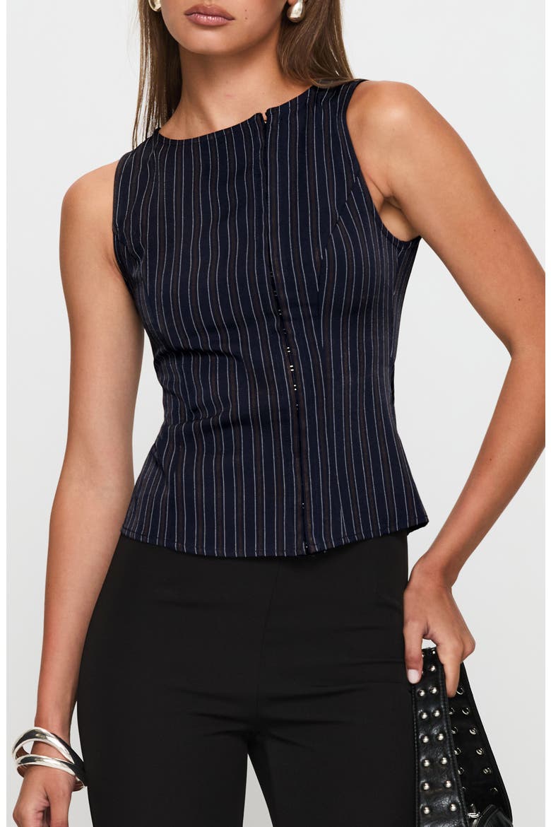 Running Wild Stripe Vest, Main, color, BLUE STRIPE