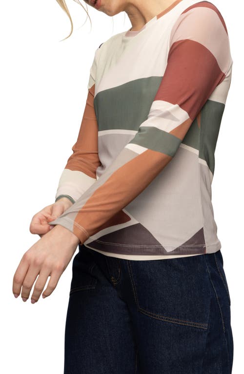 Sanctuary Floral Print Long Sleeve Mesh Top In Multi