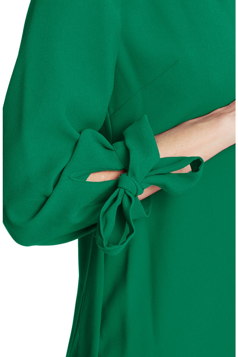 Tie Sleeve A-Line Dress, Alternate, color, LUSH GREEN