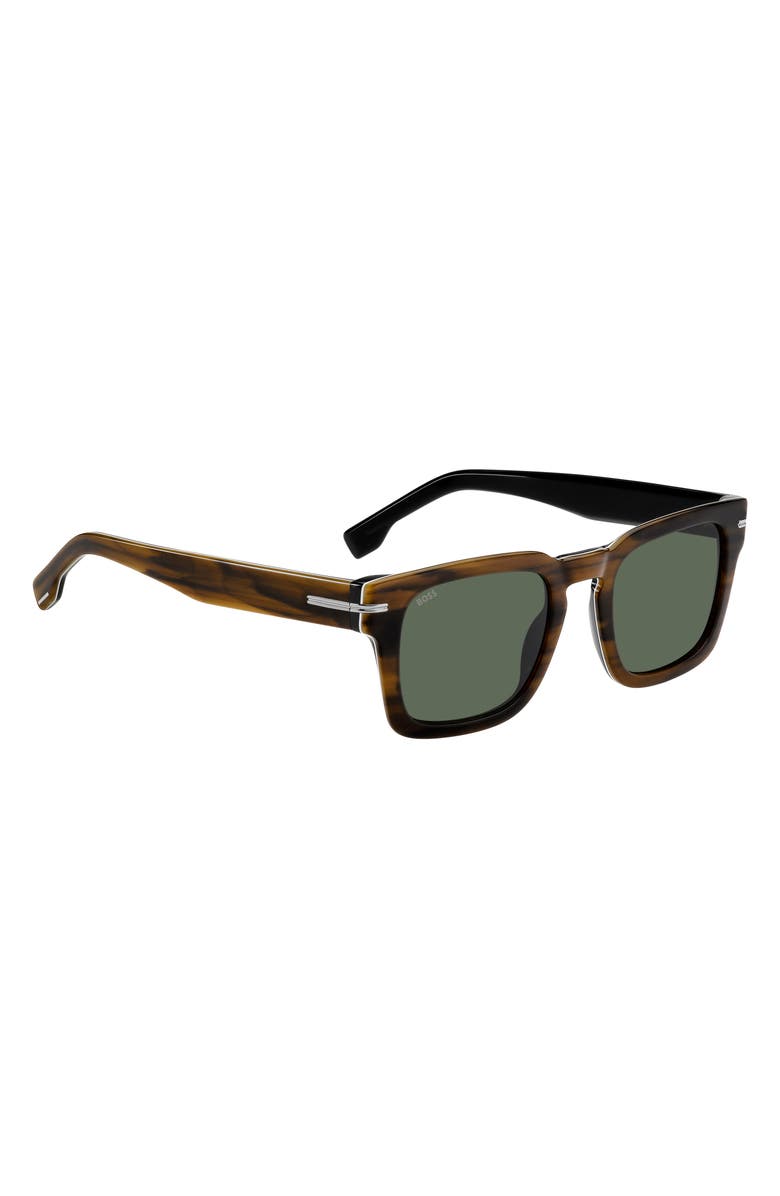 BOSS 1625/S 50mm Rectangle Sunglasses, Alternate, color, Striped Brown Black