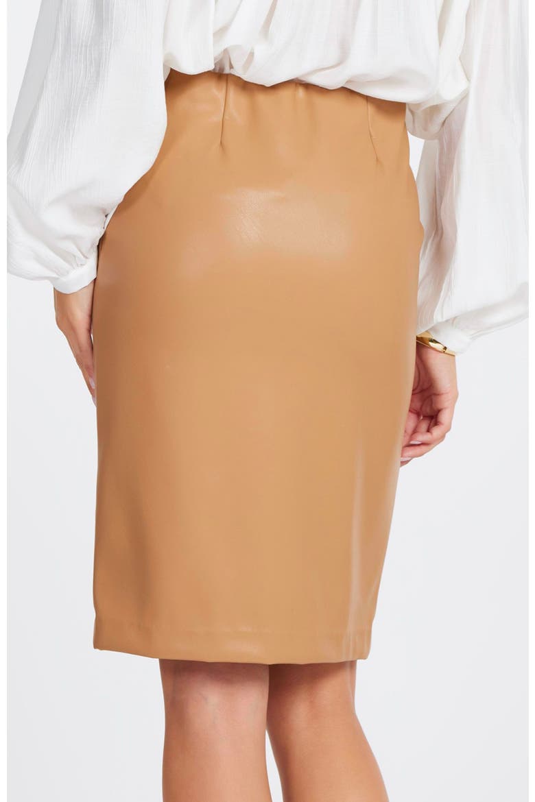 Briana Faux Leather Skirt, Alternate, color, Caramel