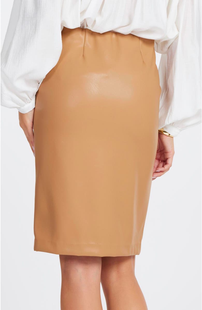 Bishop + Young Briana Faux Leather Skirt, Alternate, color, Caramel