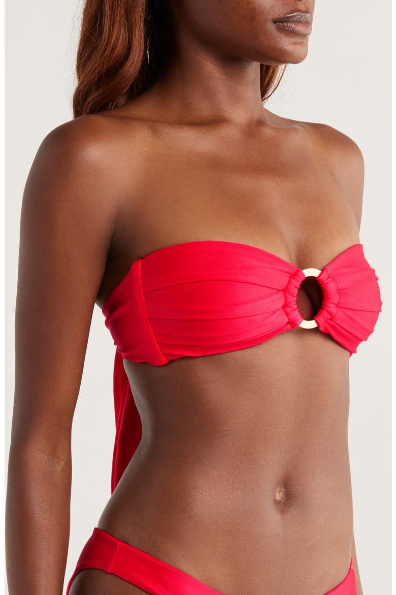 Strapless O-Ring Bikini Top, Alternate, color, CHERRY CRUSH