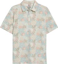 Tommy Bahama Costa Wave Palm Azul Seersucker Stripe IslandZone® Polo