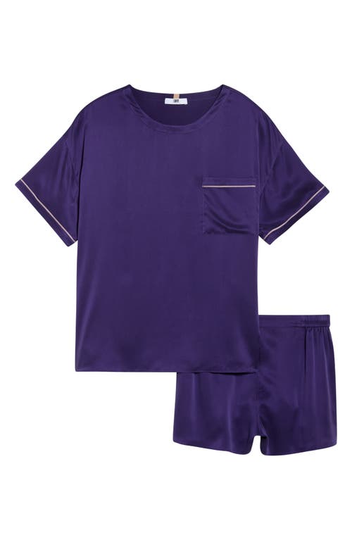 Lunya Washable Silk Short Pajamas In Purple