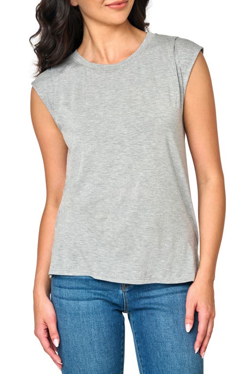Gibsonlook Luxe Essentials Cap Sleeve T-shirt In Gray