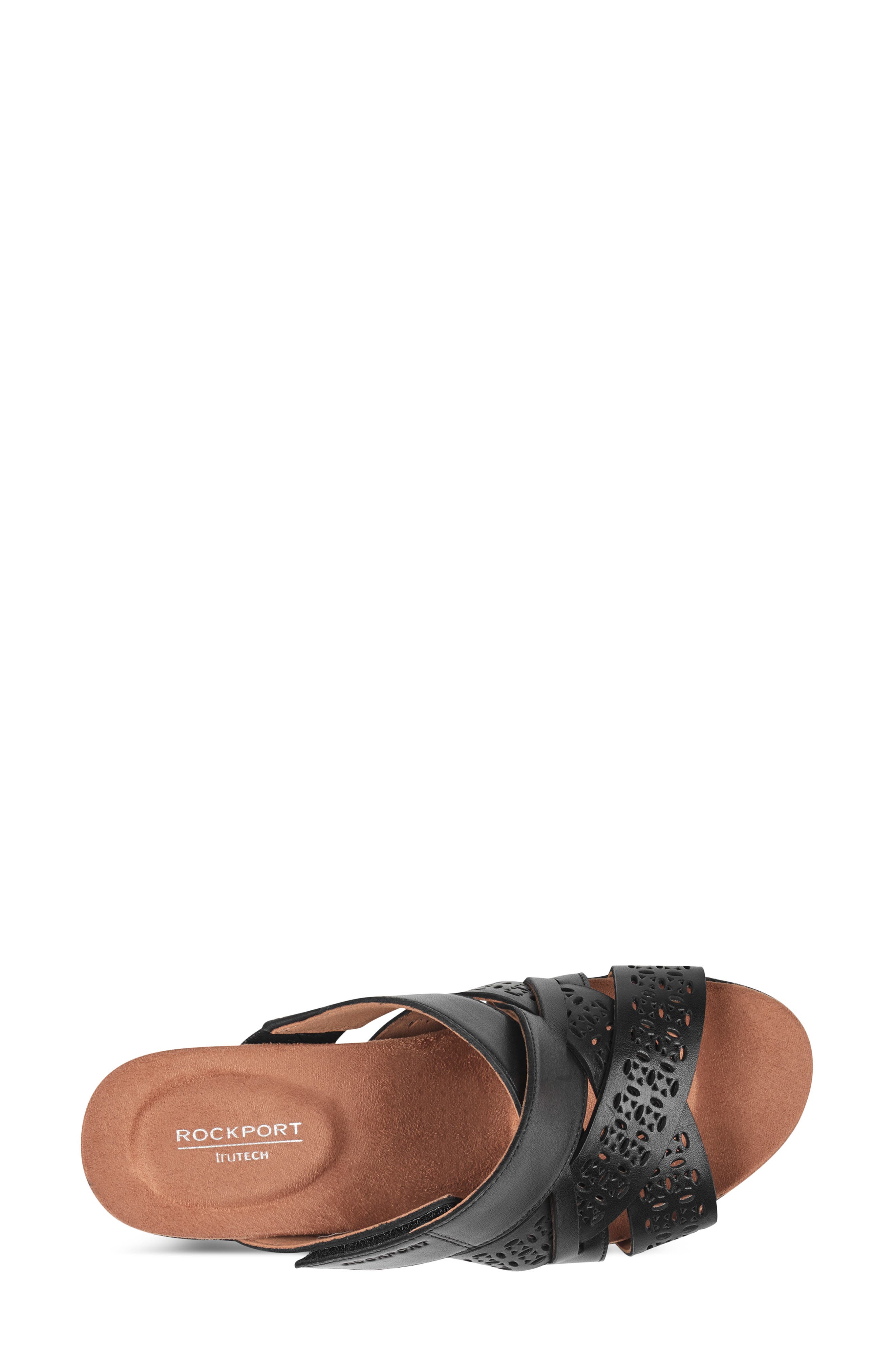 Rockport Britta Platform Wedge Slide Sandal, Alternate, color, Black