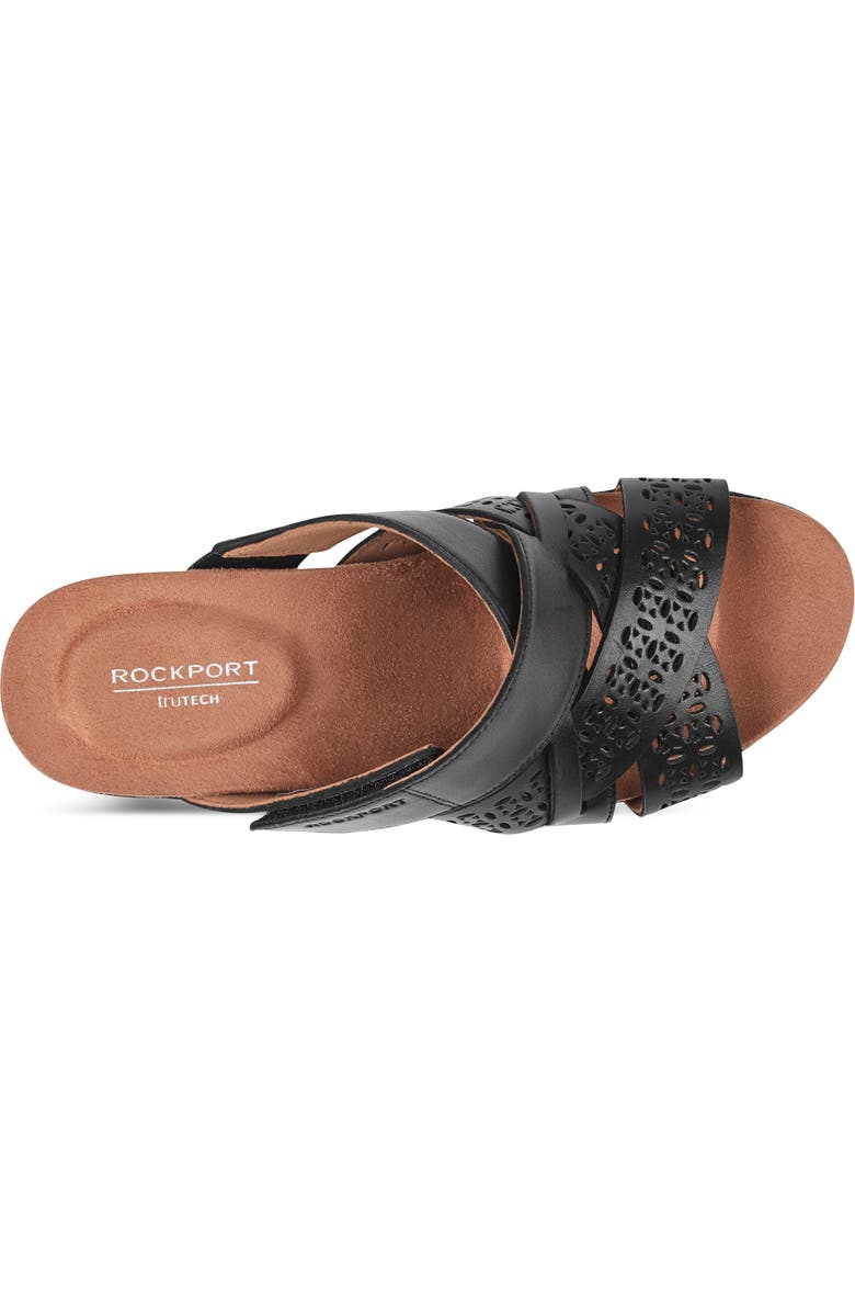 Rockport Britta Platform Wedge Slide Sandal, Alternate, color, Black