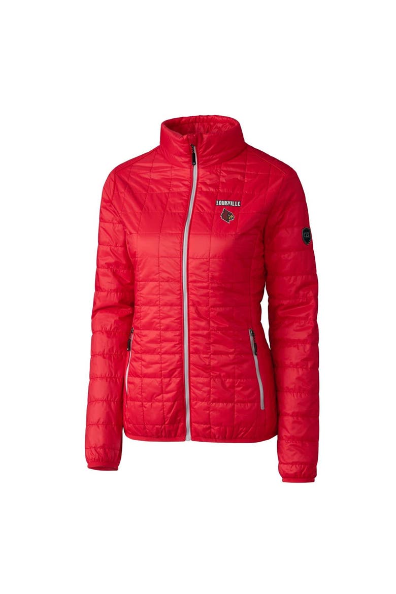 Women's Cutter & Buck Red Louisville Cardinals Rainier Eco Insulated Puffer Full-Zip Jacket, Alternate, color, Red