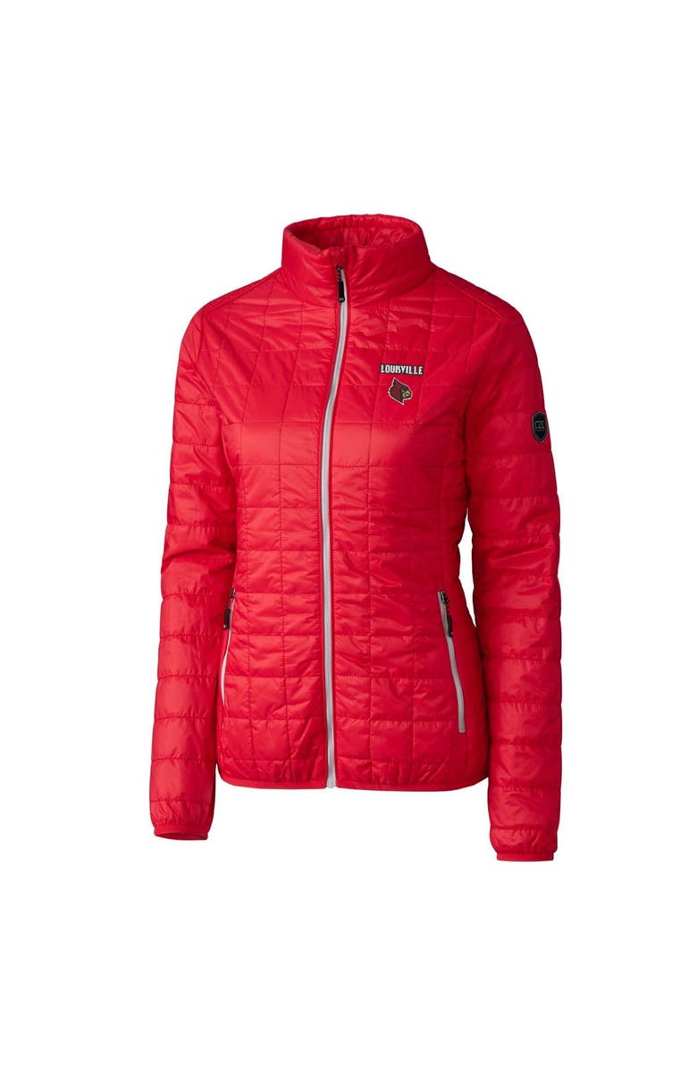Cutter & Buck Women's Cutter & Buck Red Louisville Cardinals Rainier Eco Insulated Puffer Full-Zip Jacket, Alternate, color, 