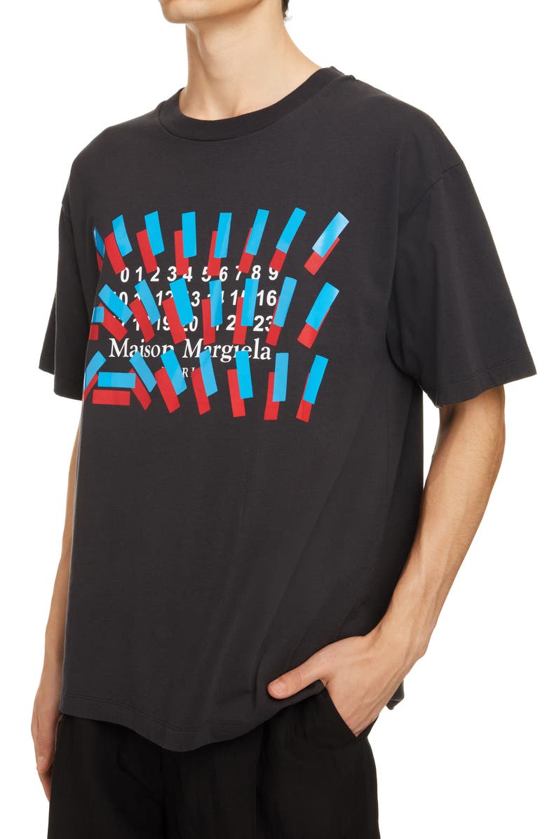 Maison Margiela Numbers Logo Tape Print Graphic Tee, Alternate, color,