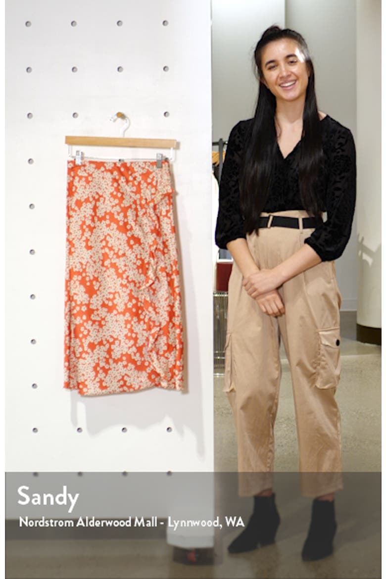 Floral Ruffle Slit Skirt video
