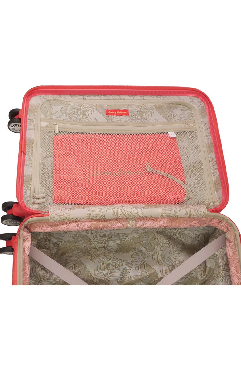 Tommy Bahama 22.5" Hard-Sided 3D Pineapple Luggage with Drawstring Bag, Alternate, color, Coral