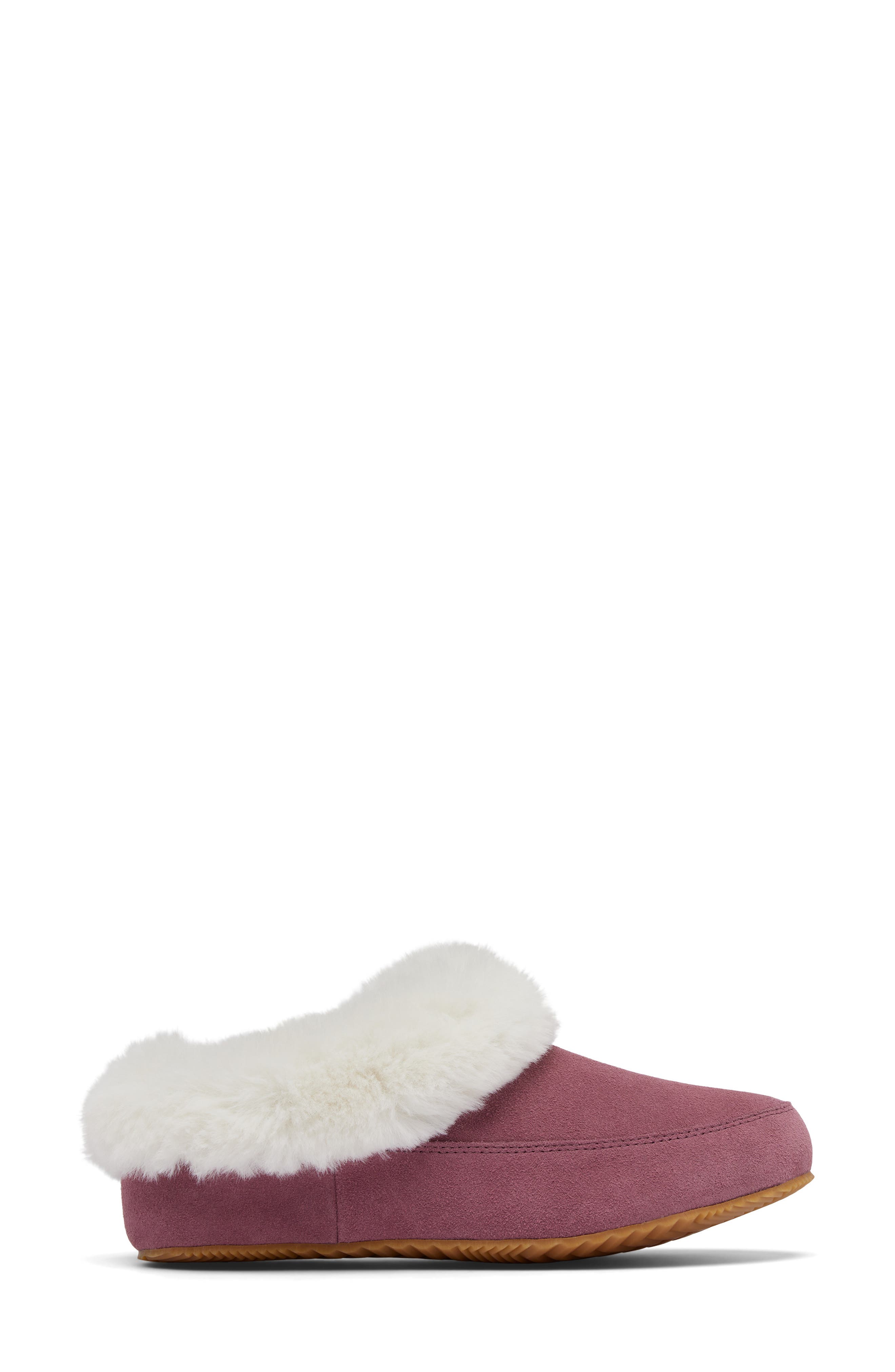SOREL Go Coffee Run Faux Fur Slipper, Alternate, color, Antique Mauve/ Natural