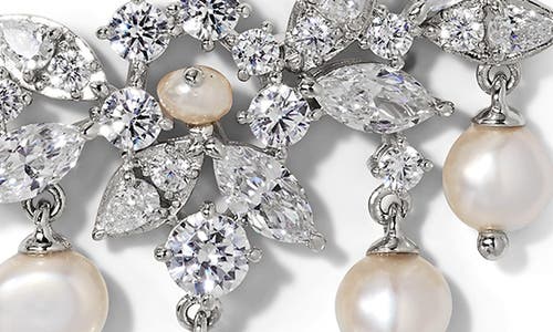NADRI NADRI RAVISH FRINGE CUBIC ZIRCONIA & CULTURED PEARL DROP EARRINGS
