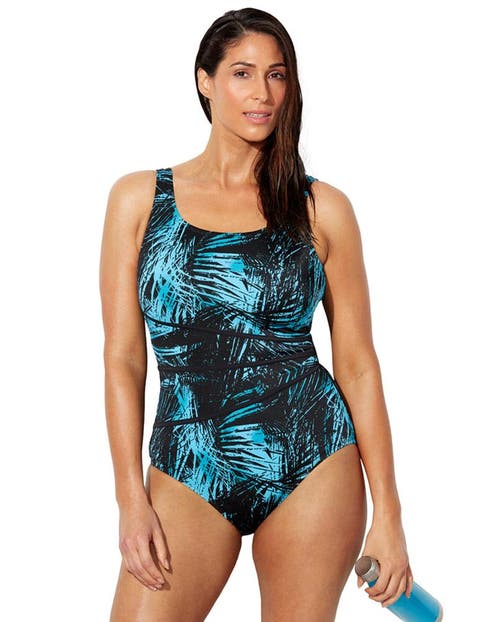 Chlorine Resistant Spliced Tank One Piece Swimsuit