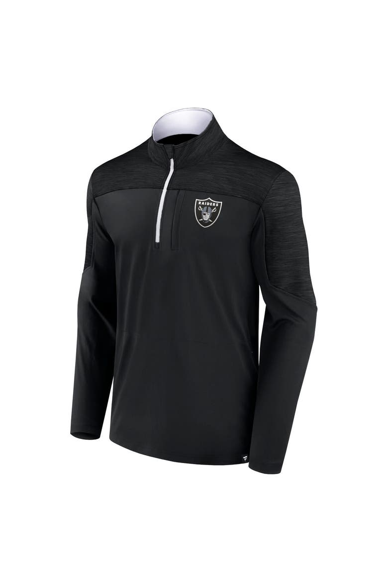 Men's Fanatics Branded Black Las Vegas Raiders Defender Half-Zip Top, Alternate, color, Black