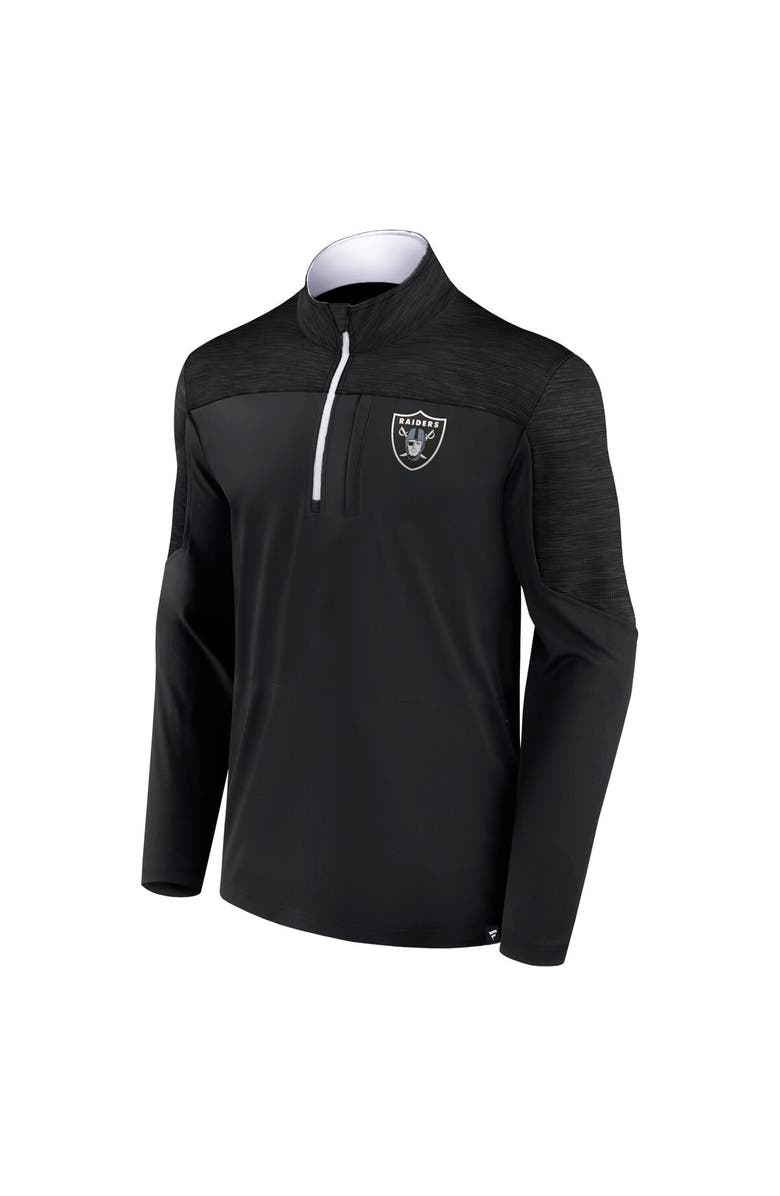 FANATICS Men's Fanatics Branded Black Las Vegas Raiders Defender Half-Zip Top, Alternate, color, Black