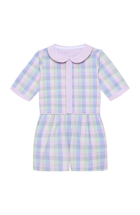 Girls Floral Seersucker Romper (Toddler, Little Kid & Big Kid)